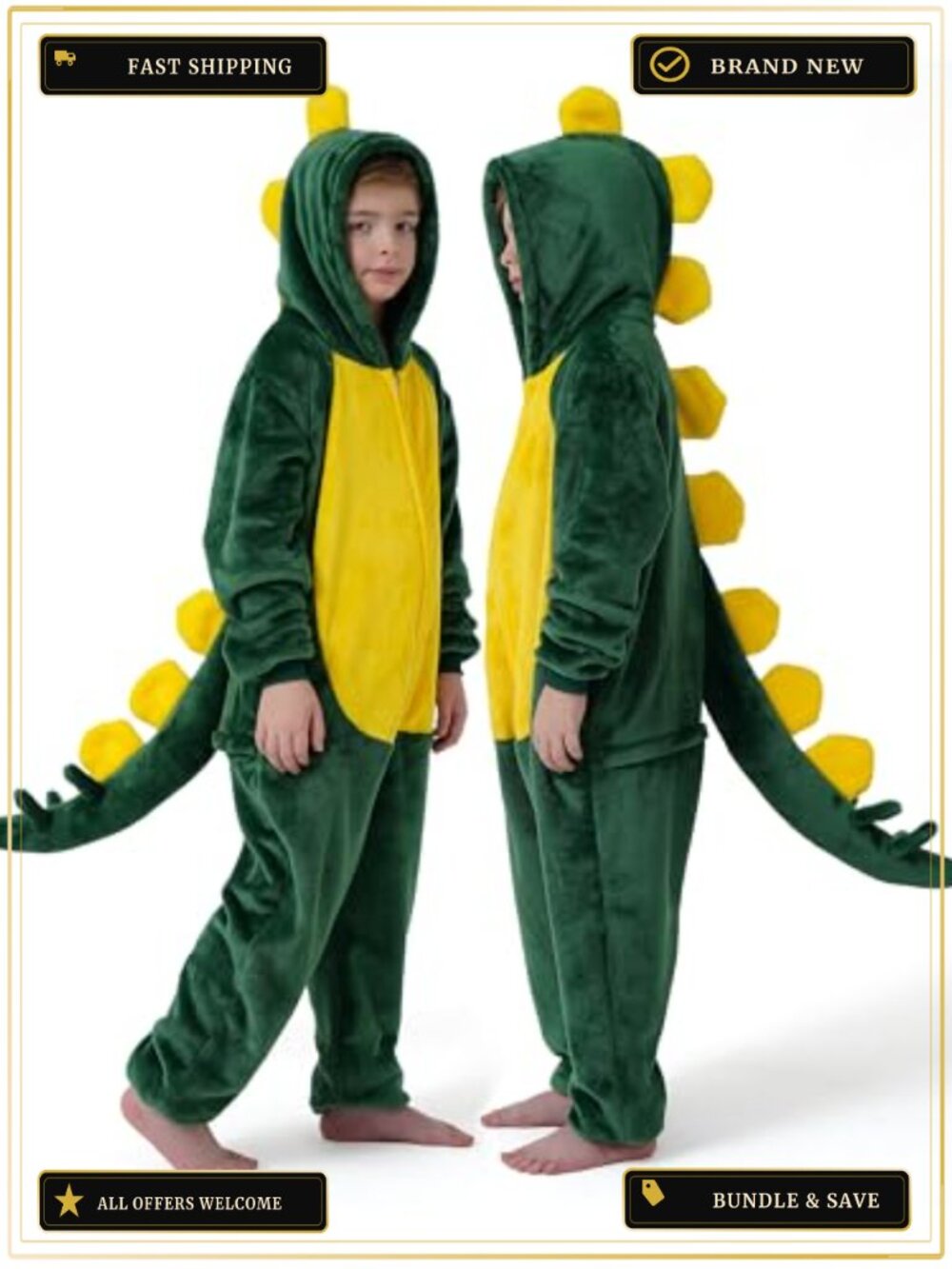 Kids Dinosaur Onesie Costume Halloween Cosplay Stegosaurus Pajamas Flannel Plush